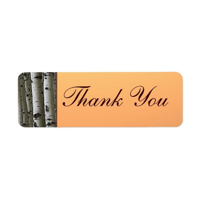Autumn aspen tree rustic thank you labels (Front)