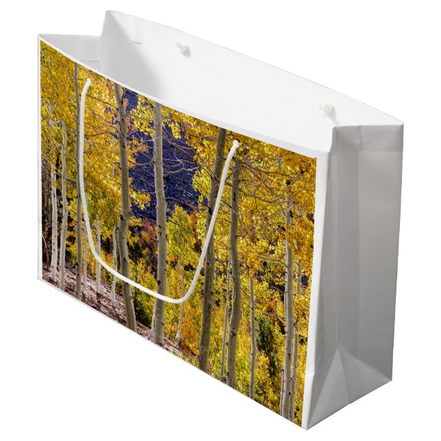 Autumn Aspen Trees, Fall, large gift bag (Front Angled)