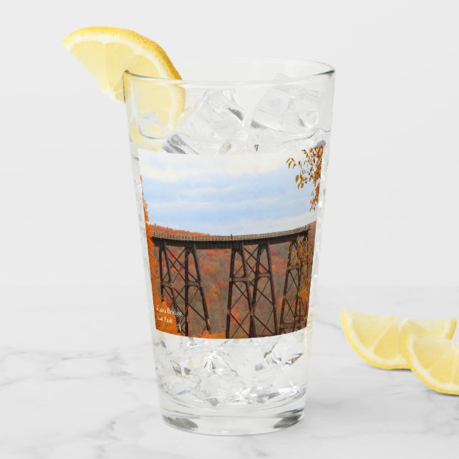 Autumn At Kinzua Bridge Souvenir Glass (Front Ice)