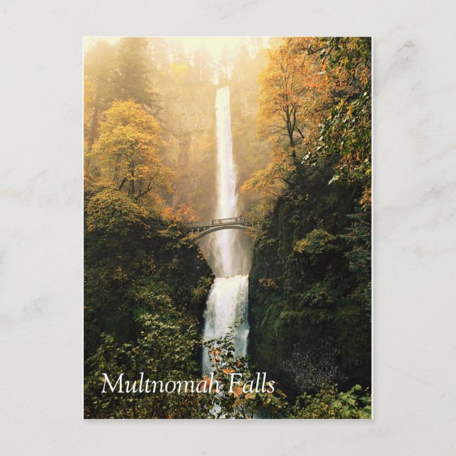 Autumn at Multnomah Falls, OR Postcard (Front)