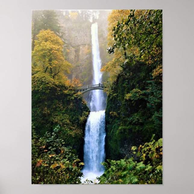 Autumn at Multnomah Falls, OR Poster (Front)