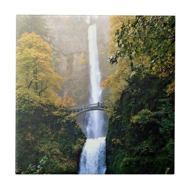 Autumn at Multnomah Falls, OR Tile (Front)
