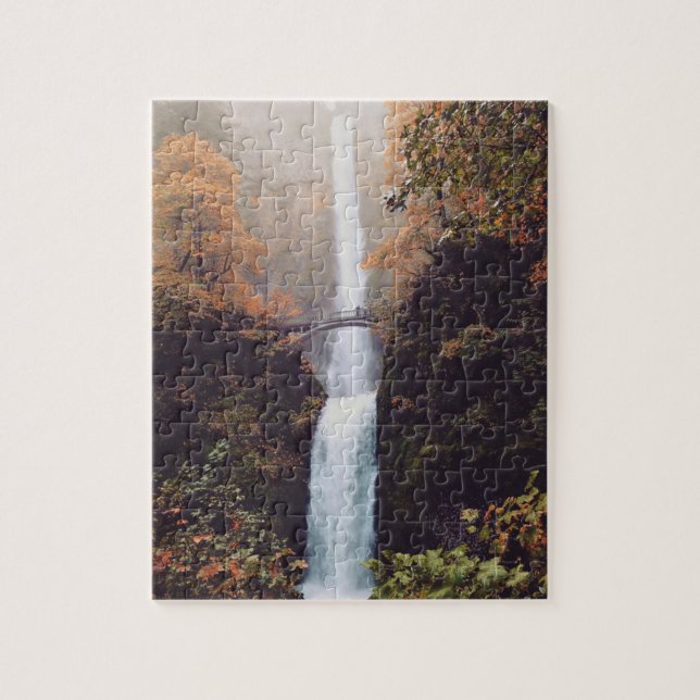 Autumn at Multnomah Falls, Oregon Jigsaw Puzzle (Vertical)
