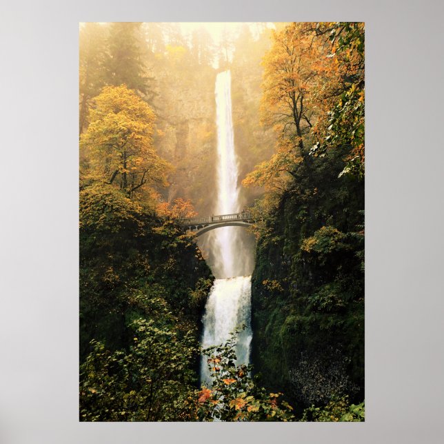 Autumn at Multnomah Falls Poster (Front)