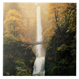Autumn at Multnomah Falls Tile
