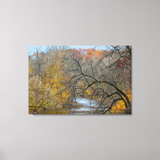 Autumn At The Perkiomen Creek Canvas Print (Front)