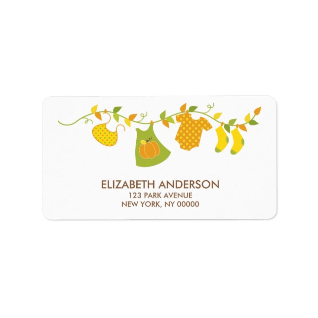 Autumn Baby Shower Address Labels (Front)