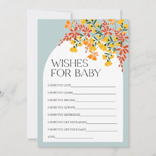 Autumn Baby Shower Wishes for Baby Advice Card