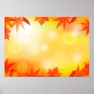 Autumn background bokeh fall nature poster