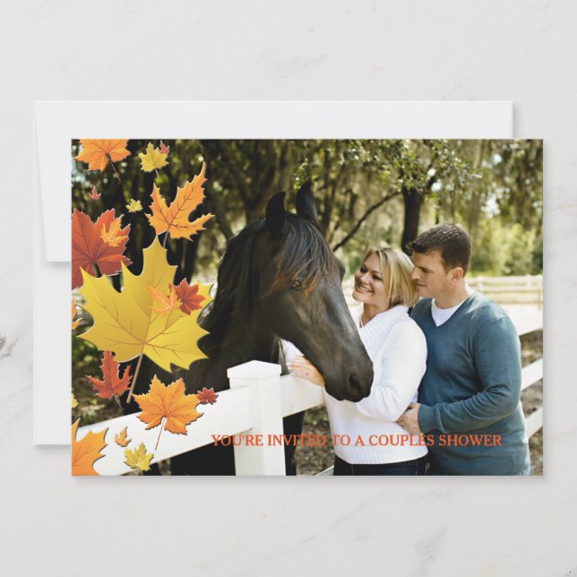 Autumn Background Photo Invitation (Front)