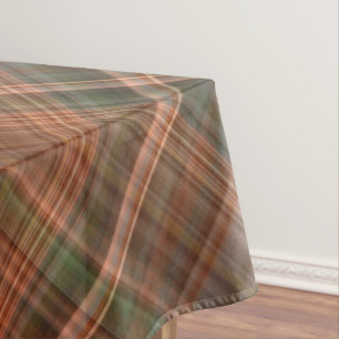 Autumn Baldcypress Orange, Red, and Green Plaid Tablecloth