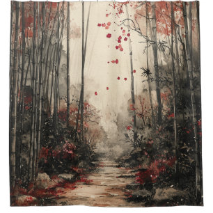 Autumn Bamboo Path Ink Wash