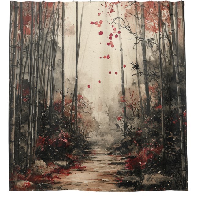 Autumn Bamboo Path Ink Wash (Front)
