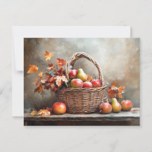 Autumn Basket of Fruits Postcard