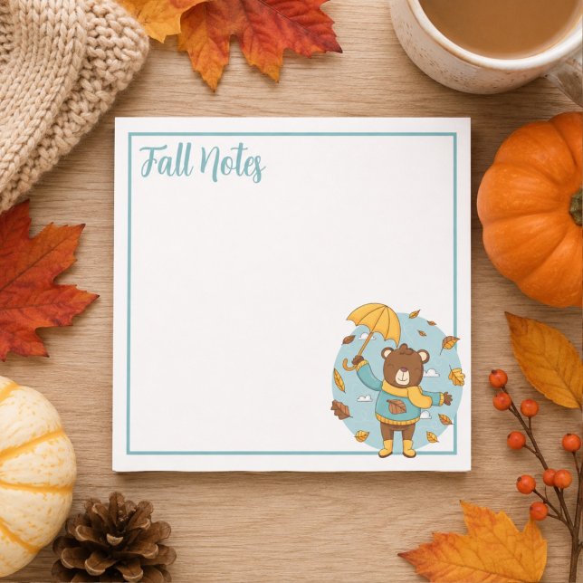 Autumn Bear Leaves  Post-it Notes (Creator Uploaded)
