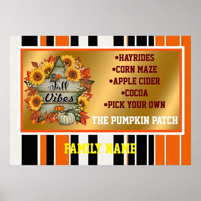 Autumn Beautiful Trendy Thanksgiving Collection Poster (Front)