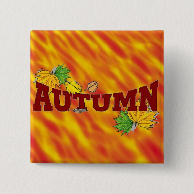Autumn Beauty - 2 Inch Square Button (Front)