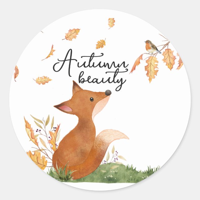 Autumn Beauty  Classic Round Sticker (Front)
