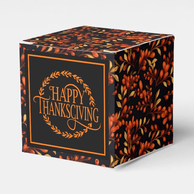 Autumn Berries Favor Gift Box (Front Side)