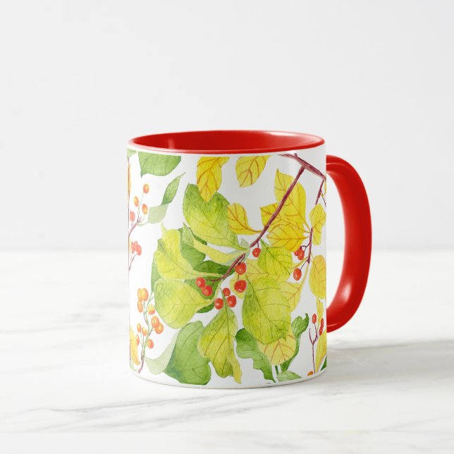Autumn Berries on a Combo Mug (Front Right)
