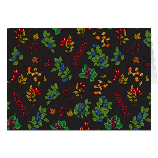 Autumn berries on chocolate brown (Front Horizontal)