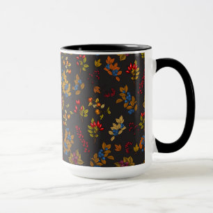 Autumn berries on chocolate brown 2 mug