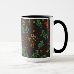 Autumn berries on chocolate brown mug