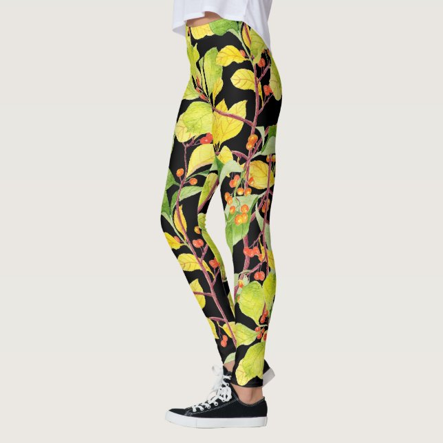 Autumn Berries on Leggings (Left)
