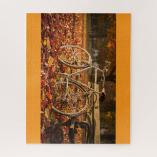 Autumn Bicycle Puzzle Cozy Fall Leaves Art