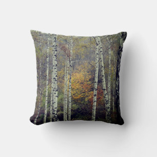 Autumn Birch Forrest  Photo Throw Cushion