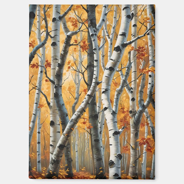 Autumn Birch Trees Magnet (Front)