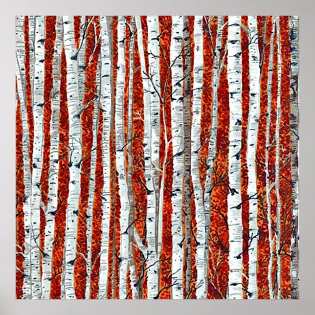 AUTUMN BIRCH TREES POSTER (Front)