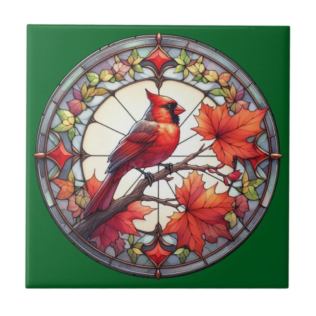 Autumn Bird Ceramic Tile (Front)