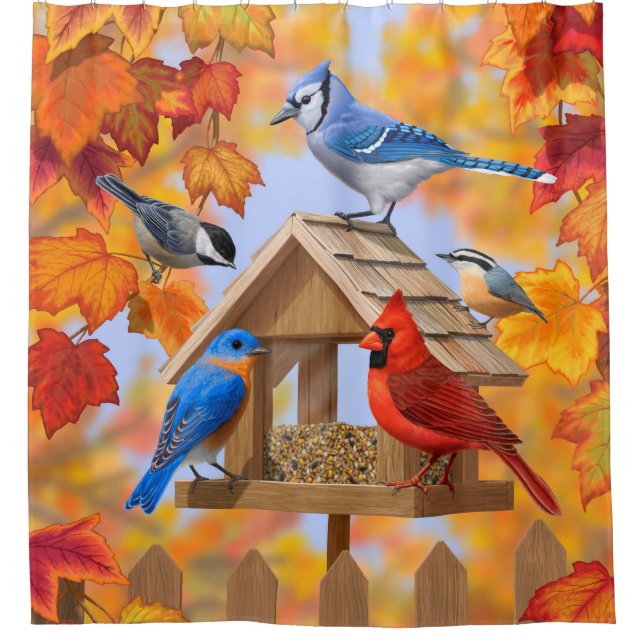 Autumn Bird Feeder Gathering (Front)