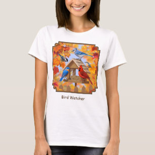 Autumn Bird Feeder Gathering T-Shirt
