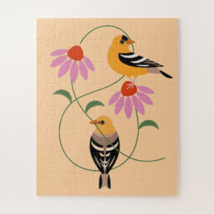 Autumn Bird Folk Art Jigsaw Puzzle