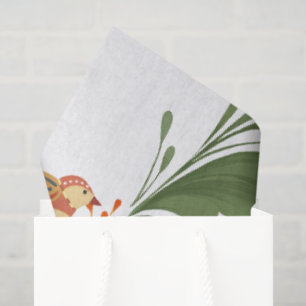 Autumn Bird Folk Art Tissue Paper