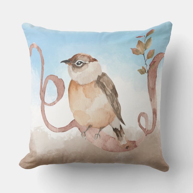 Autumn Bird  Throw Pillow (Front)
