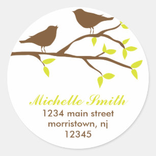 Autumn Birds Address Labels