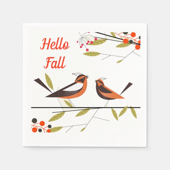 Autumn Birds Napkins (Front)