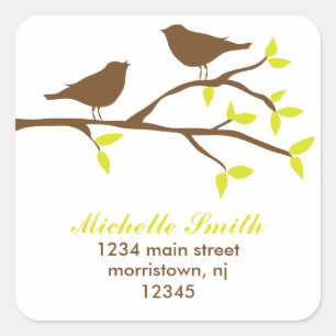 Autumn Birds Square Sticker