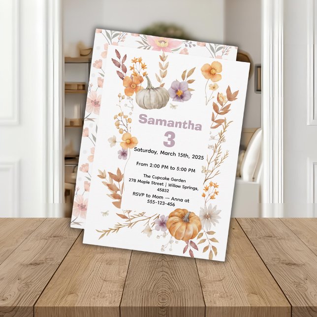 Autumn Birthday Invitation, Fall Pumpkin Party  Invitation (Creator Uploaded)