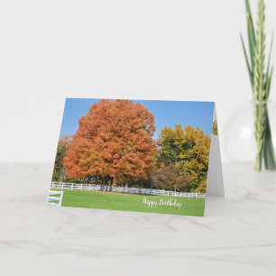 Autumn Birthday Oak Tree Card