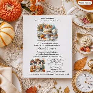 Autumn Birthday Tea Party Invitation  Flyer