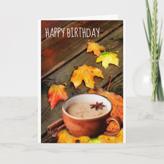 **AUTUMN BIRTHDAY WISHES FOR YOU" HOLIDAY CARD (Front)