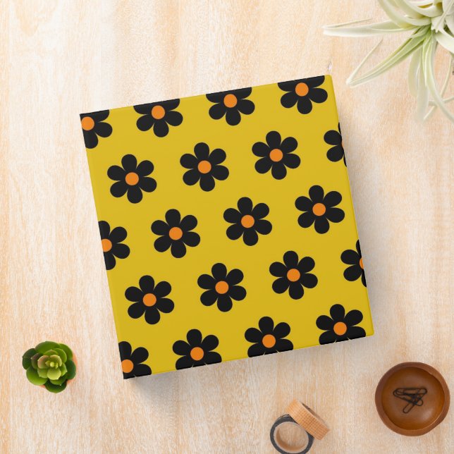 Autumn Black Mustard Flower Pattern  Binder (In Situ)