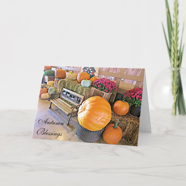 Autumn Blessings and Happy Halloween to you Card (Front)
