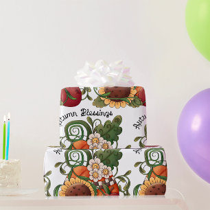 Autumn Blessings Fall Harvest  Wrapping Paper