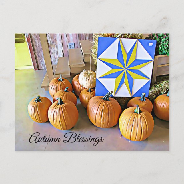 Autumn Blessings Personalized Halloween Postcard (Front)