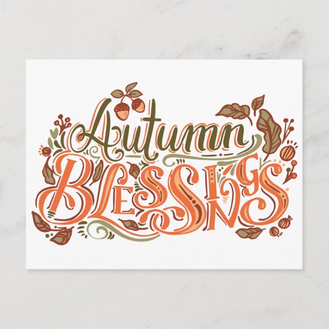 AUTUMN BLESSINGS POSTCARD (Front)